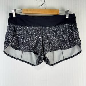 Lululemon Speed Short Mini Splatter White/Black Women's Size 8 Swift Ultra Run